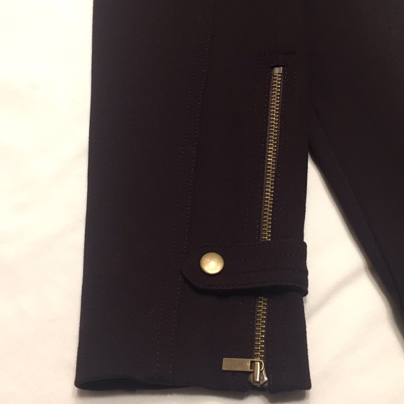 Cachè brown leggings with zipper on side leg sizeM - Picture 5 of 6